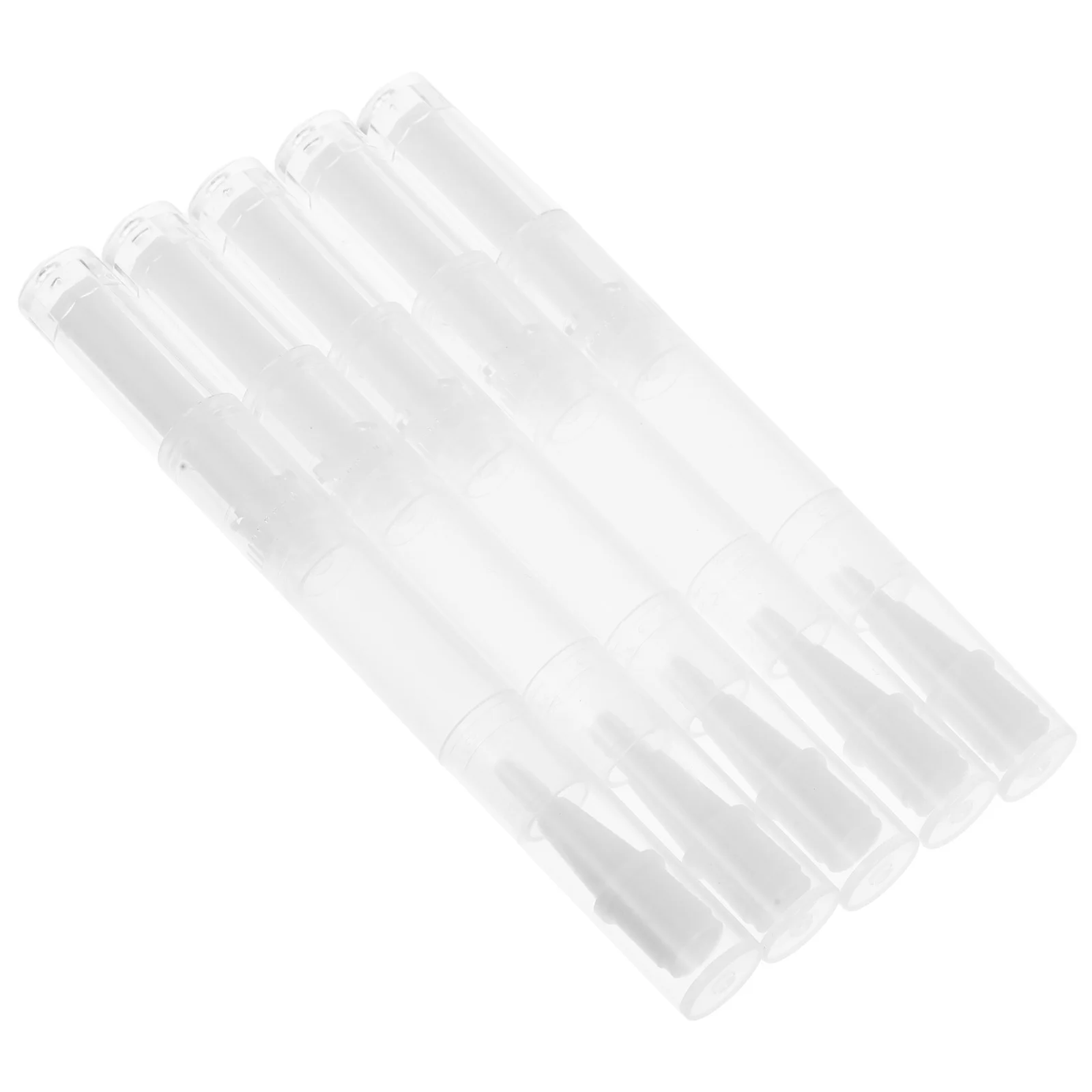 Tubes liquides de croissance des cils, 5 pièces, Transparent, vide, stylo à huile pour ongles, conteneur, applicateur de brosse rechargeable, brillant à lèvres