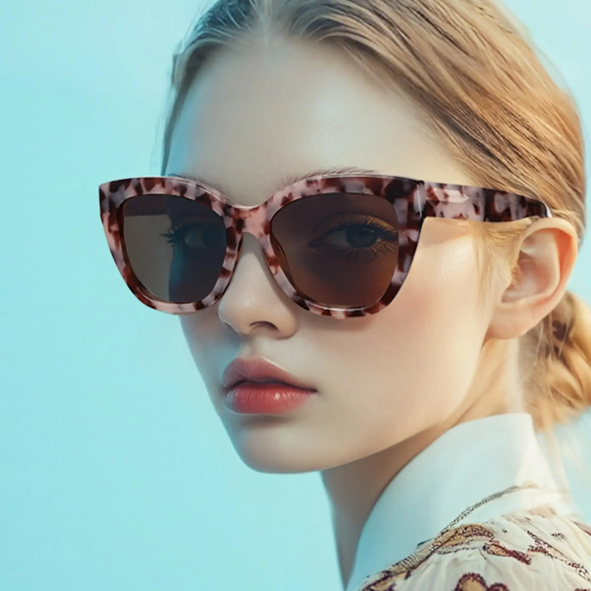 

BLUEMOKY элегантные солнцезащитные очки «кошачий глаз» для женщин, поляризационные солнцезащитные очки UV400, большие квадратные очки для официальных мероприятий, милый стиль