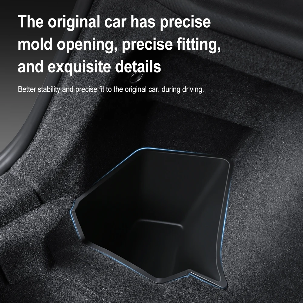 For Tesla Model Y Juniper (2025-2026) Trunk Storage Bins Rear Trunk Organizer TPE Waterproof Trunk Storage Bins Side Box with image 3