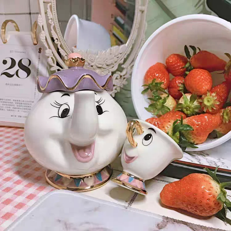 

Мультфильм Диснея, чайная чашка, милая красота и чудовище, кофейная чашка Mrs Potts Chip, чайная чашка, горшки для чая, рождественские подарки