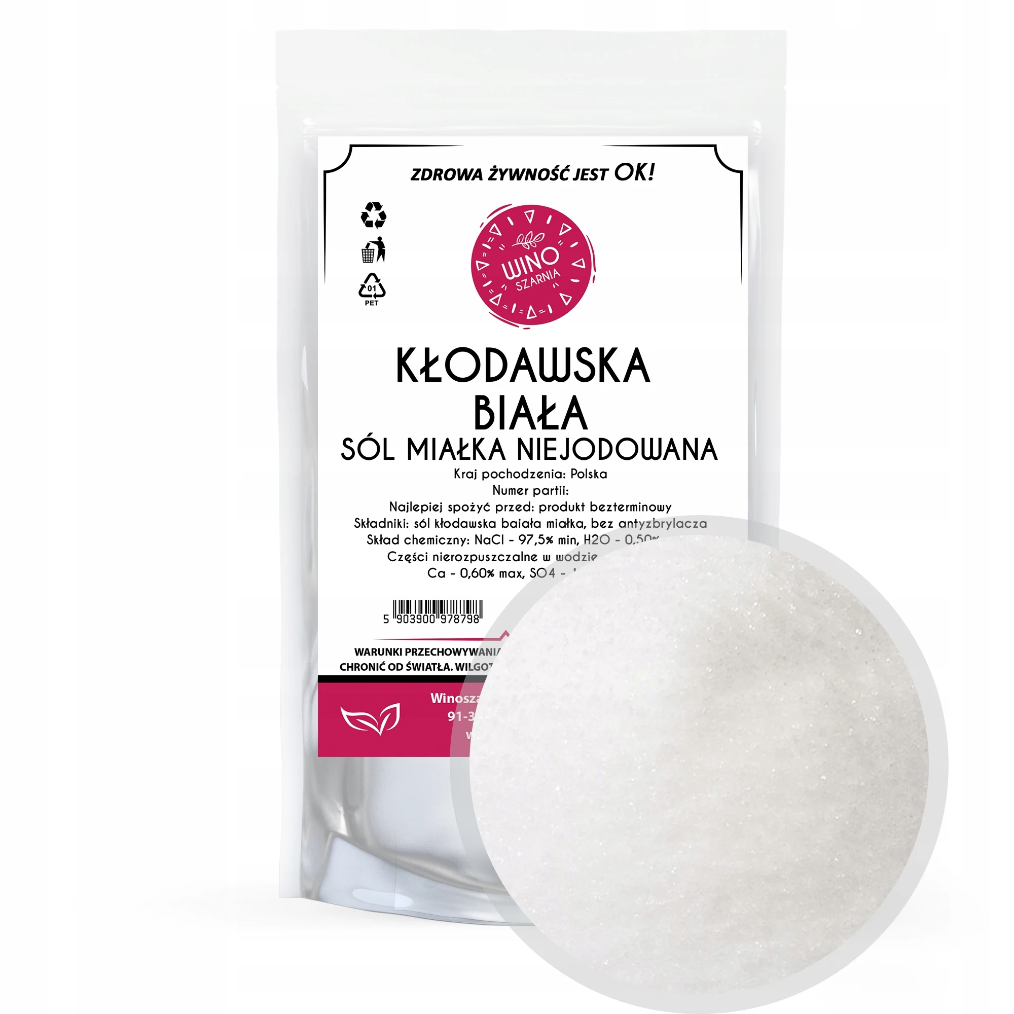 WIT ZOUT Ongeïodiseerd 1KG Pall