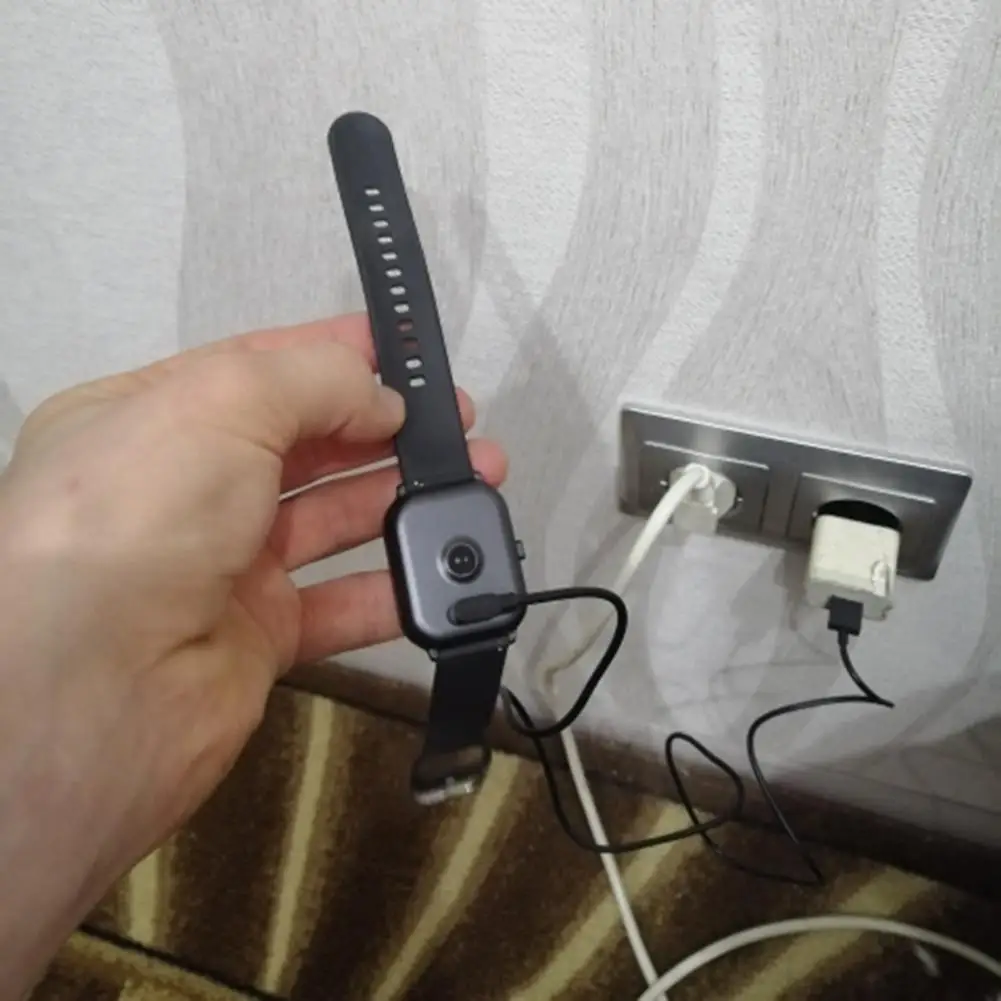 Zamiennik czarny 2 Pin 2.84mm stabilny przewód ładujący inteligentnego zegarka do inteligentnego zegarka