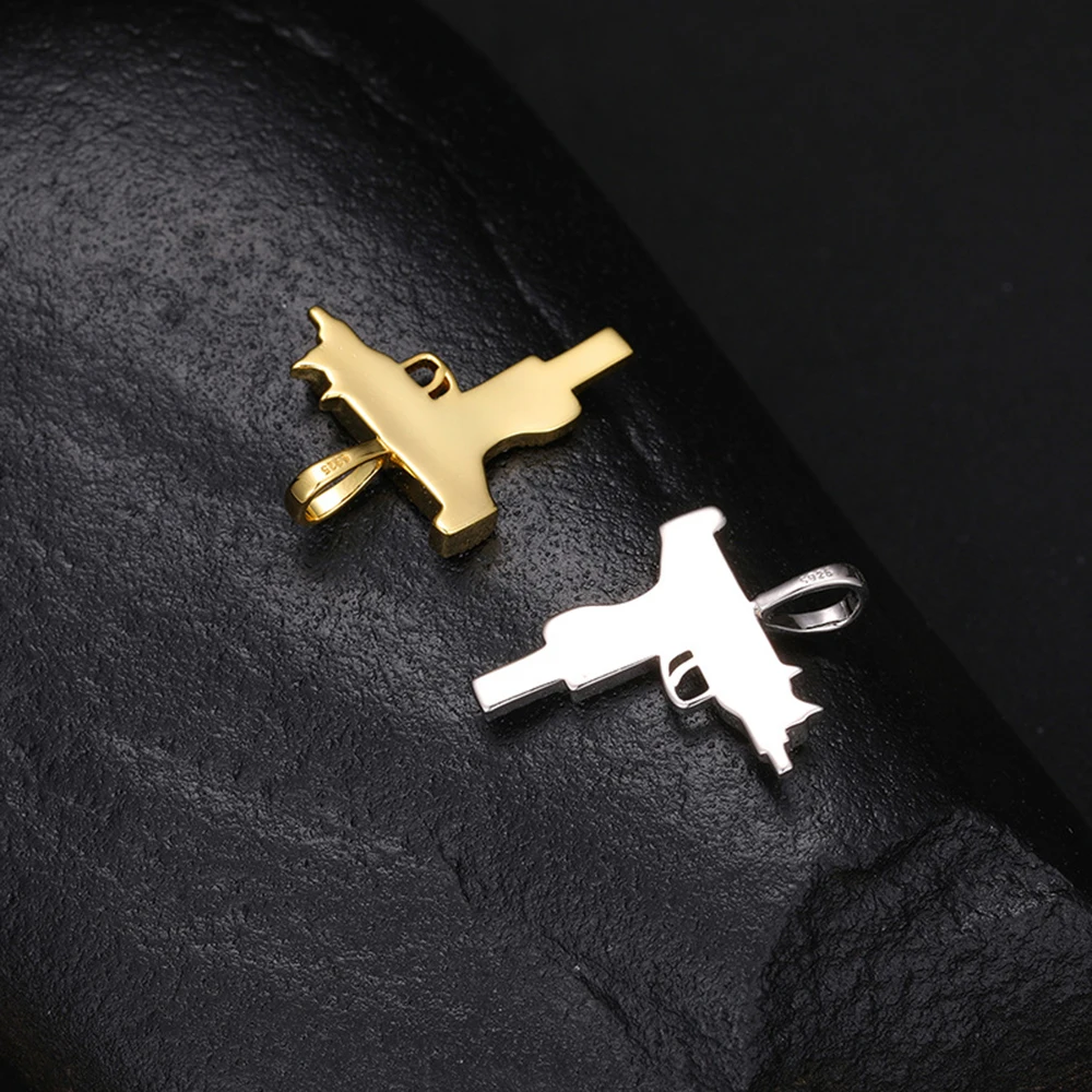 Imagem -03 - Gun Shape Moissanite Colares para Mulheres S925 Pingente de Prata Homens Hip Hop Jóias Passe Diamantes Tester com Gra