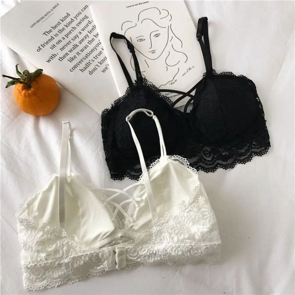 

Soft Anti-sagging Lace Seamless Bras Gathered Breasts Shockproof Wireless Deep V Bra Thin Hollow Push Up Underwear Gifts