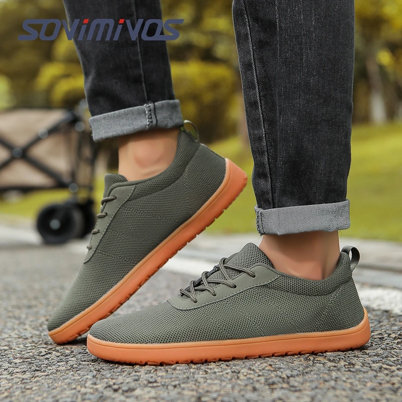

Men's Barefoot Trail Running Shoes Minimalist Wide Toe Box Design Zero Drop Non-Slip Rubber Sole for Gym Hiking Walking Sneakers