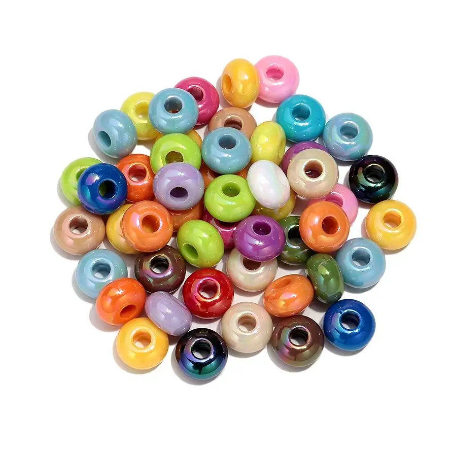 20 stks 14mm AB Effen Kleurrijke Hars Acryl Abacus Losse Spacer Kralen voor Sieraden Maken DIY Armband Ketting Decor accessoires - afbeelding 2