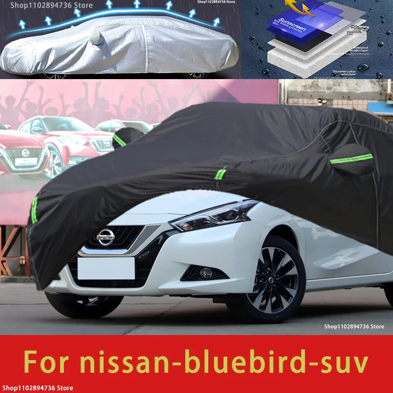 

For Nissan Bluebird Fit Outdoor Protection Car Covers Snow Cover Sunshade Waterproof Dustproof Exterior black car cover