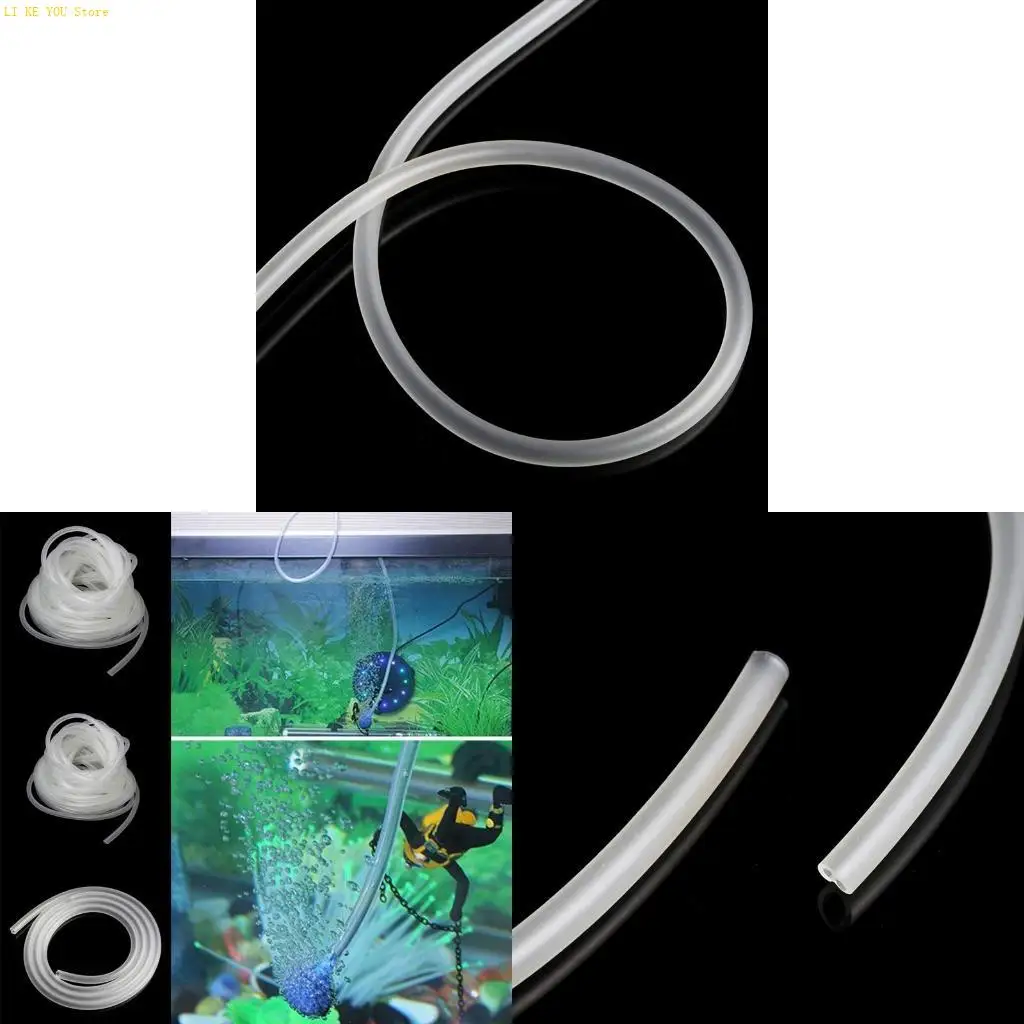 W3JE 1/5/10m Clear Aquarium PVC Tube Air Pump Oxygen Tubing For Fish for Tank 4/6mm