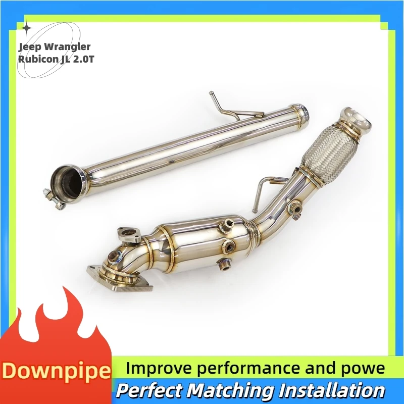 For Jeep Wrangler Rubicon JL 2.0T 2018-2020 Headers Test Pipe Converter Catless Downpipe para Downpipe Exhaust System