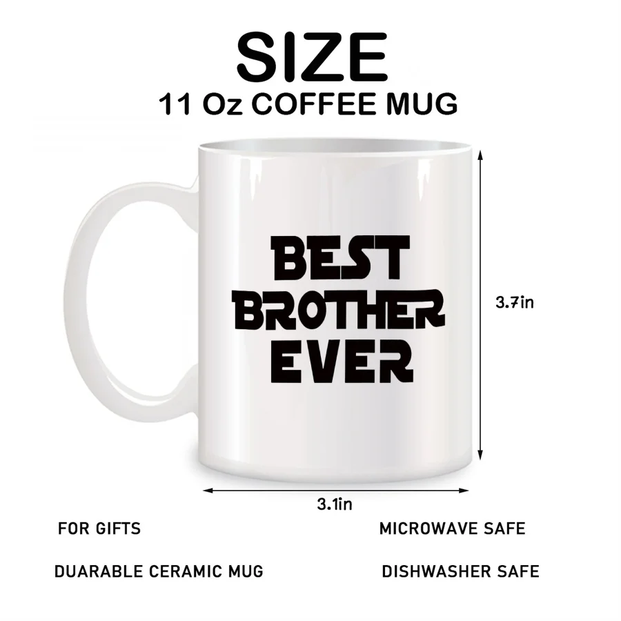 Best Brother Ever Mugs For Brother Birthday Novelty Coffee Ceramic Tea Cups White 11 oz