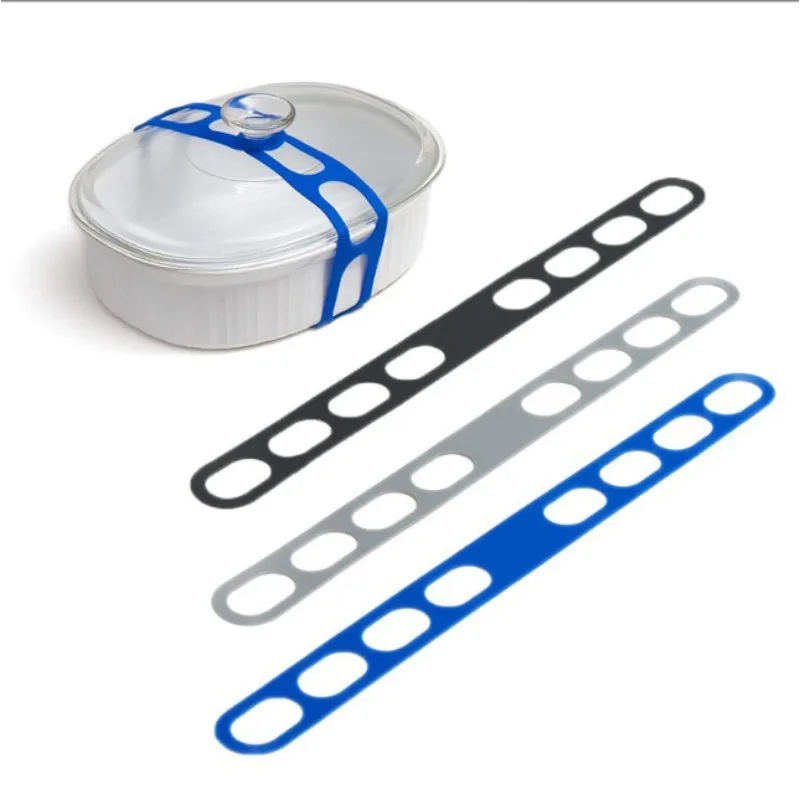 54cm Reusable Lid Strap Silicone Elastic Band Universal Pot Lid  Holder for Lunch Box Strap Elastic Band Outdoor Tableware Tool