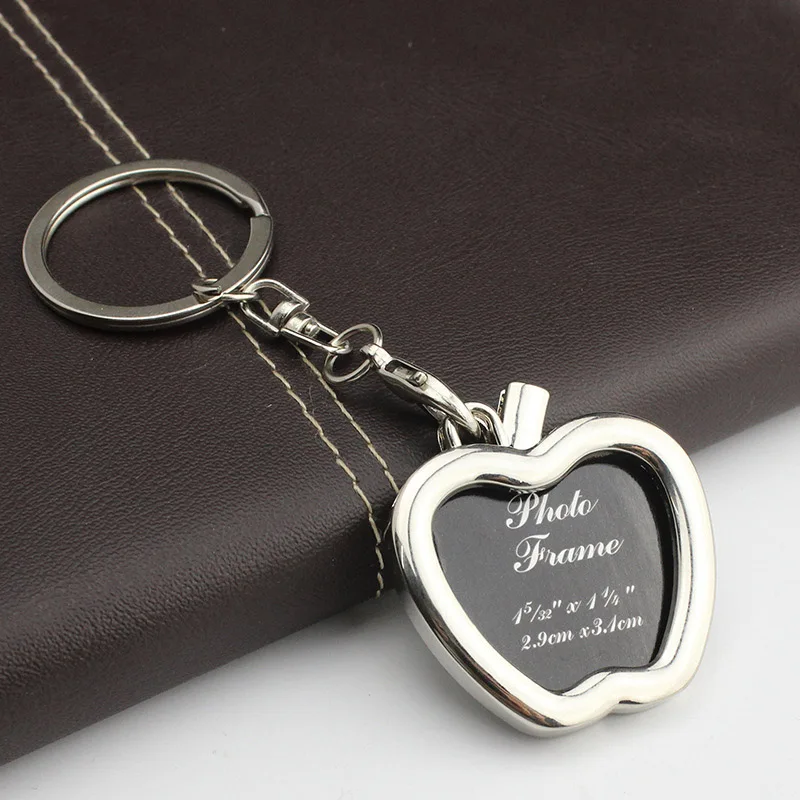 Foto-schlüsselanhänger 7 Designs Mini Kreative Metall Legierung Herz Platz Runde Oval Legen Bilderrahmen Schlüsselanhänger Llaveros Keychain – Detail 9
