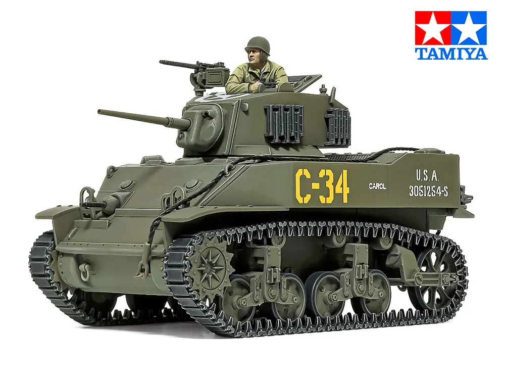 

Модельный конструктор TAMIYA: Пластиковая модель танка, набор для сборки 32606, Американский легкий танк M5A1 Stuart, масштаб 1/48