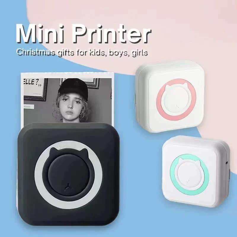 Mini Printer Portable Thermal Stickers Paper Inkless Bluetooth Wireless Impresora Android IOS Portable Label Printer