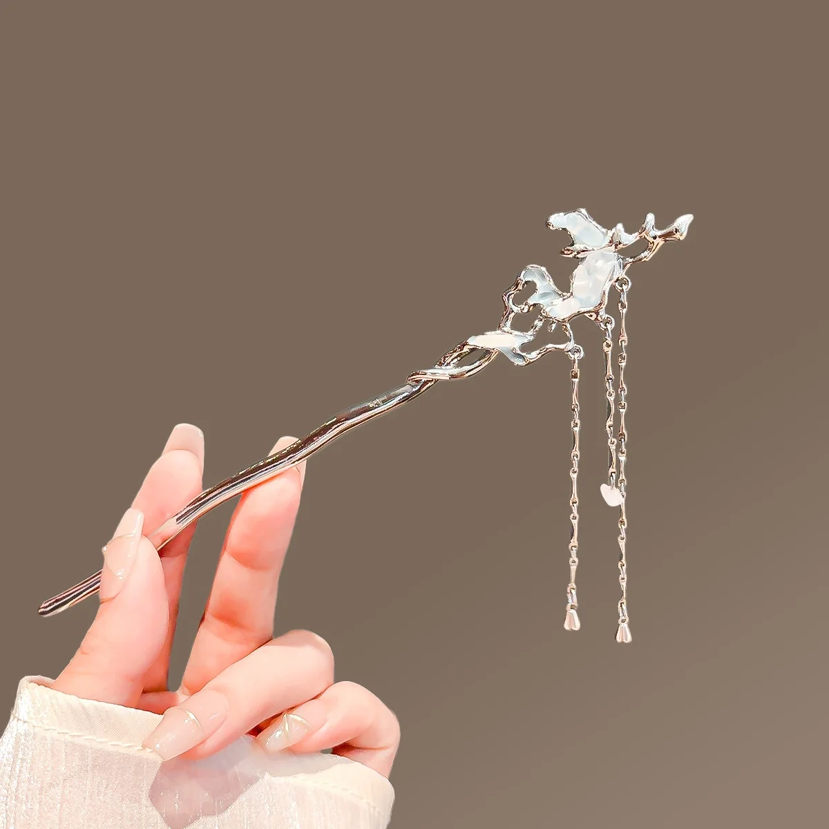 Licht Luxus Blume Haarnadel Für Frauen Chinesischen Stil Floral Schmetterling Quaste Haar Stick Elegante Metall Schmuck Haarnadel Haar Clips – Detail 4