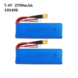 2 pezzi 7,4 V 2700 mAh 103490   Batteria Lipo 25C per pezzi di ricambio MJX Bugs 3 B3 RC Quadcopter Batteria ad alta capacità da 7,4 V con spina XT