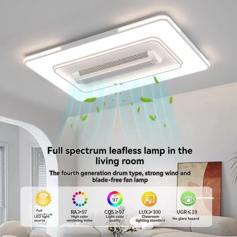 Bladeless Ceiling Fan With Lights Remote Control Modern Fan Lighting Living Room Bedroom Dining room Led Ceiling Fan