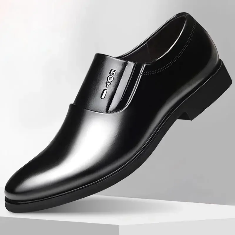 Social Shoe for Men Pointed Toe Dress Shoes Man Official Black Casual Business 39 2024 Style New Italian Footwear Gentleman Suit