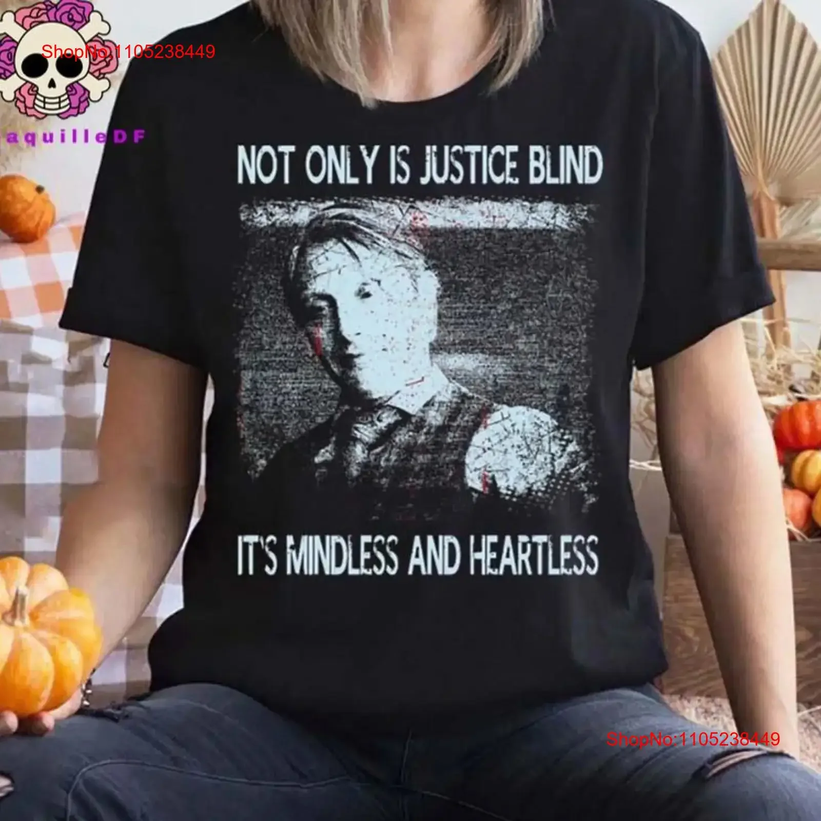 Not Only Is Justice Blind Hannibal Lecter Halloween Trending T Shirt Mads Mikkelsen Vintage vintage Washed Breathable Slightly