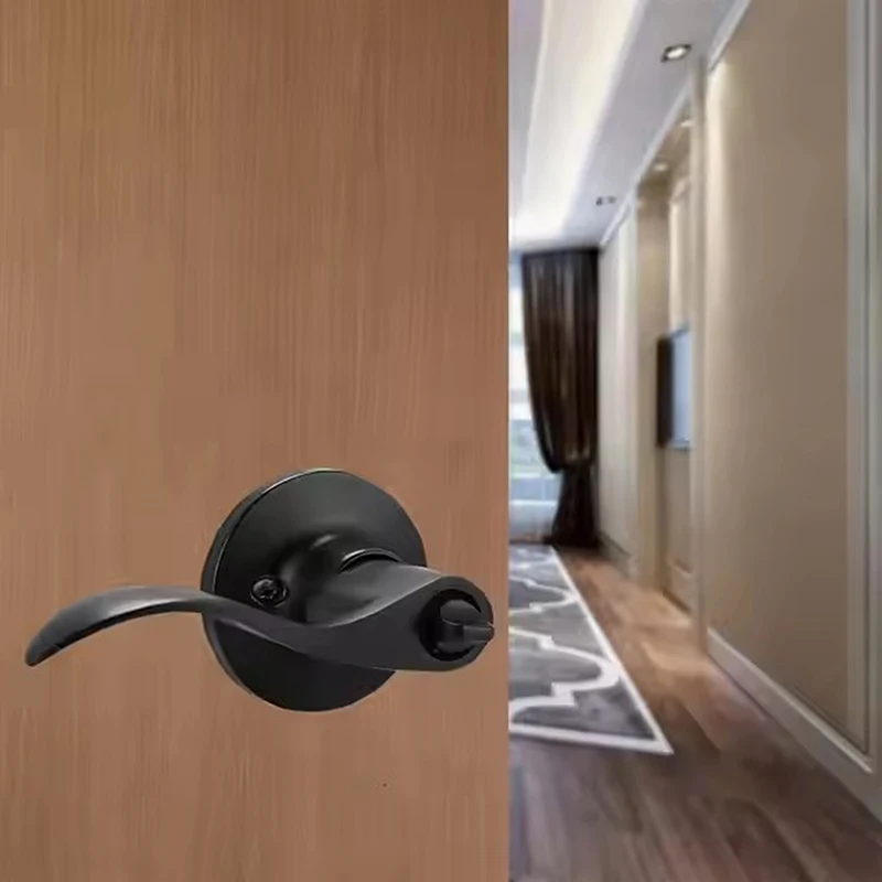 Entrance Lever Door Handle [Lock With Key] For The Office Or Front Door With Satin Bronze Finish On The Right And Left