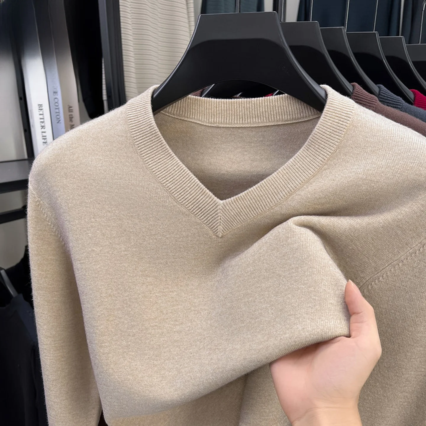 

Legend Paul 2026 New Men's Knitted Sweater V-Ne Pullover Thin Pure Color Knitwear Middle-Aged And ly Chien Heart Nec...