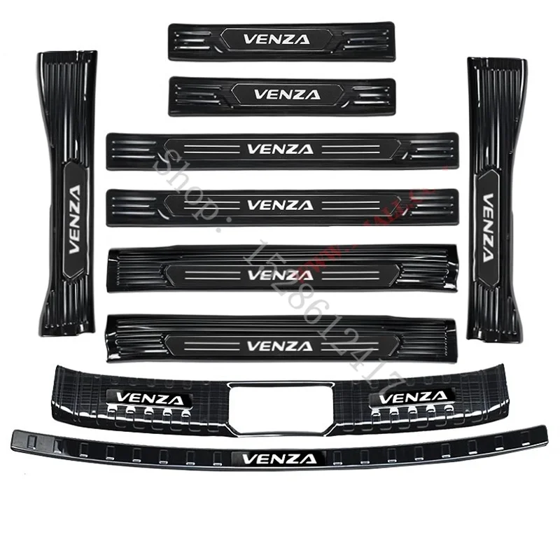 For Toyota VENZA 2022~2024 2025 stainless steel Rear Door Bumper Protector sill Door sill scuff plates car accessories