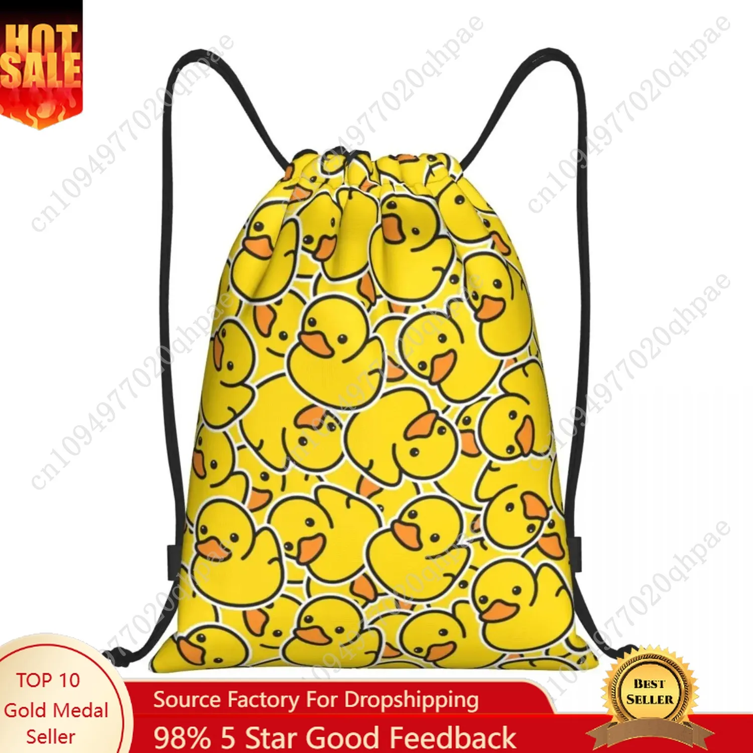 

Custom Yellow Classic Rubber Duck Gothic Drawstring Bags for Training Yoga Backpacks Women Men Sports Gym Sackpack