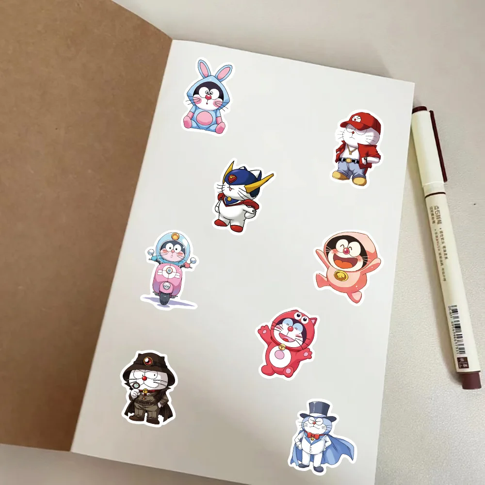 50PCS Cartoon Animation Doraemon AI Material Stickers Stationery Luggage Notes Waterproof Stickers