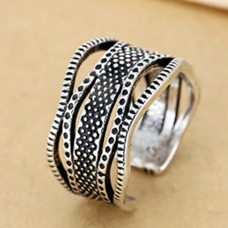 Sam Panda – bague géométrique en argent Sterling 925 pour femmes, personnalité rétro, hégémonie, bijoux réglables, cadeau, livraison directe