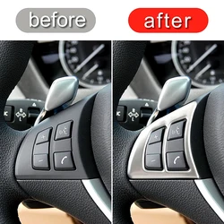 Console Steering Wheel Switch Button Frame Decoration Cover Trim Car Accessories Sticker For BMW X5 E70 X6 E71 2009-13 Interior