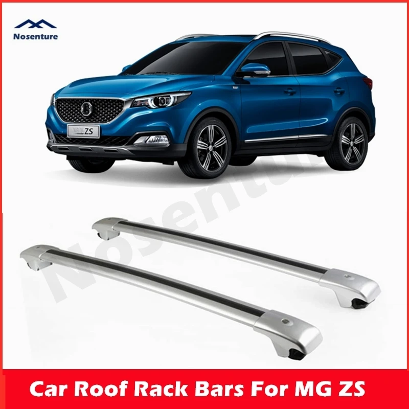 Crossbars Fit for MG ZS Rooftop Aluminum Luggage Roof Rack Cross Bars with Lock Roof Rail Luggage Carrier Travel Camping Parts