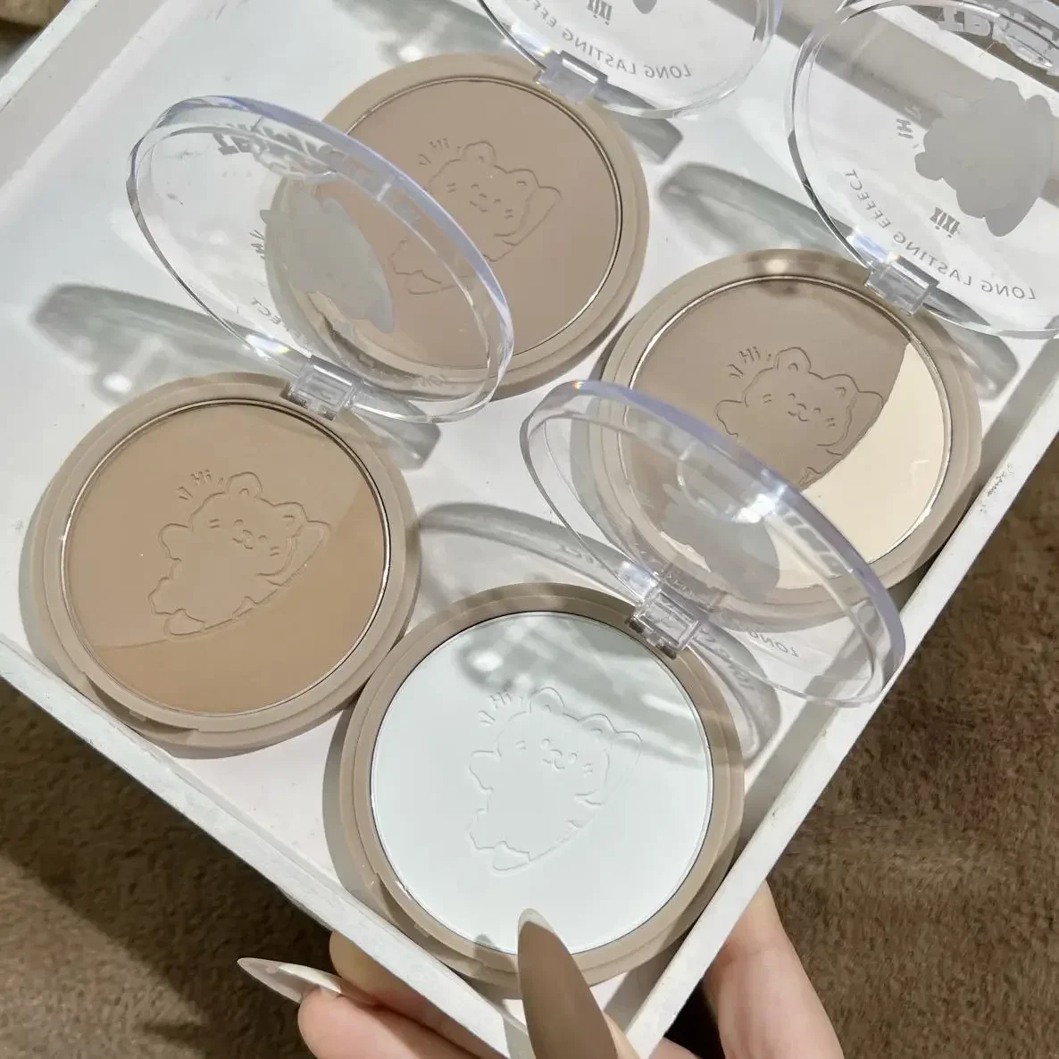 ثلاثي الأبعاد الطبيعية التشذيب لوحة إصلاح تسليط الضوء على ماكياج الوجه مسحوق مستحضرات التجميل مقاوم للماء كونتور برونزر لوحة مسحوق