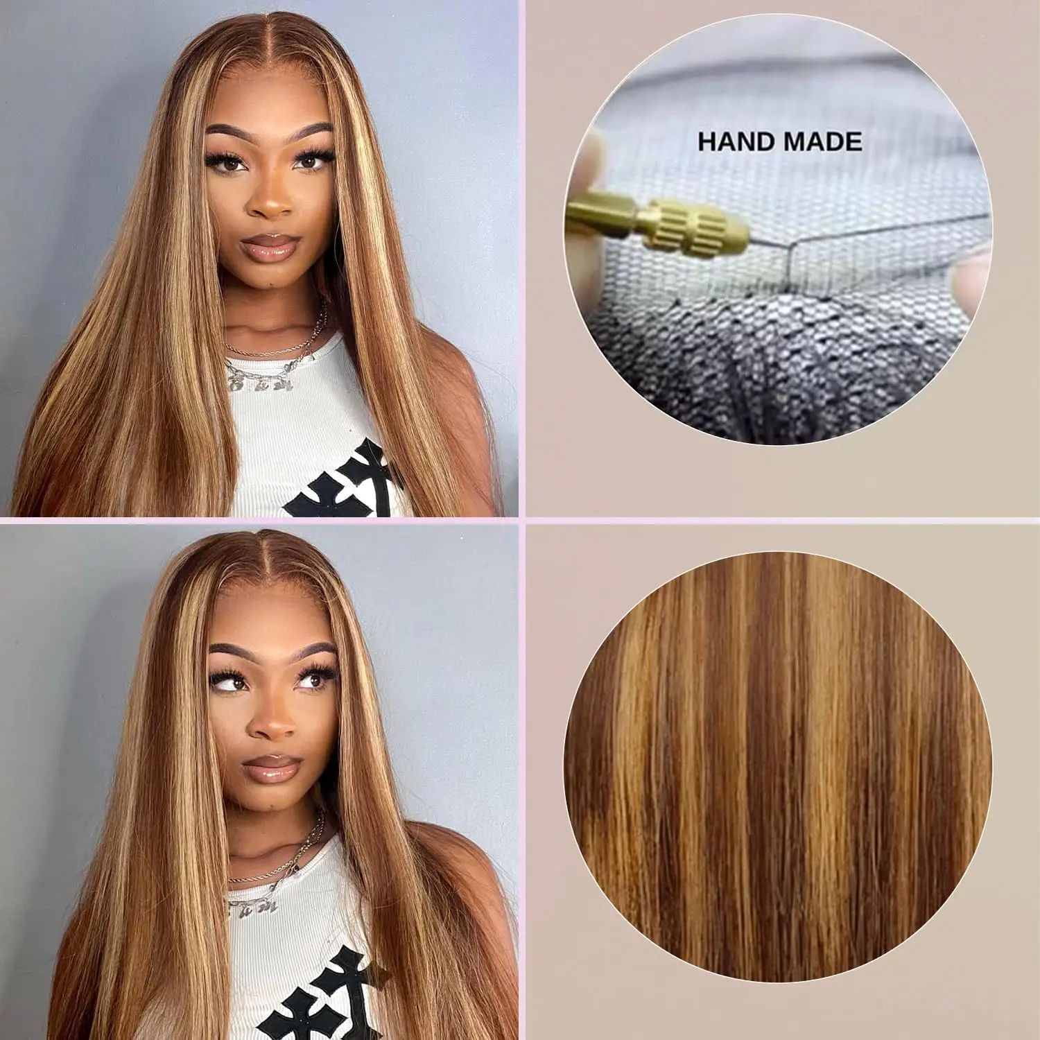 P4/27 Highlight Ombre Knochen Gerade 13x4 HD Spitze Frontal Perücken Menschliches Haar Brasilianische Honig Blonde Farbige menschliche Haar Perücke Für Frauen