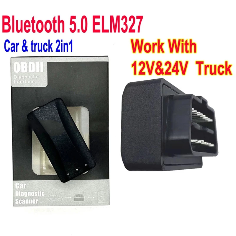 Diagnostic Tool Adapter V1.5 EML327 5.0 Bluetooth OBD2 Scanner Code Reader For Truck Car Fault Diagnostic Instrument