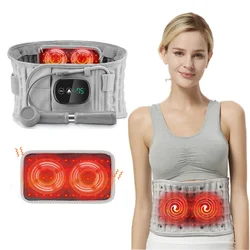 Inflatable Heating Belt Red Light Vibration Massage Airbag Support Back Relief Waist Support Belt Abdomen Pain Relief USB Charge