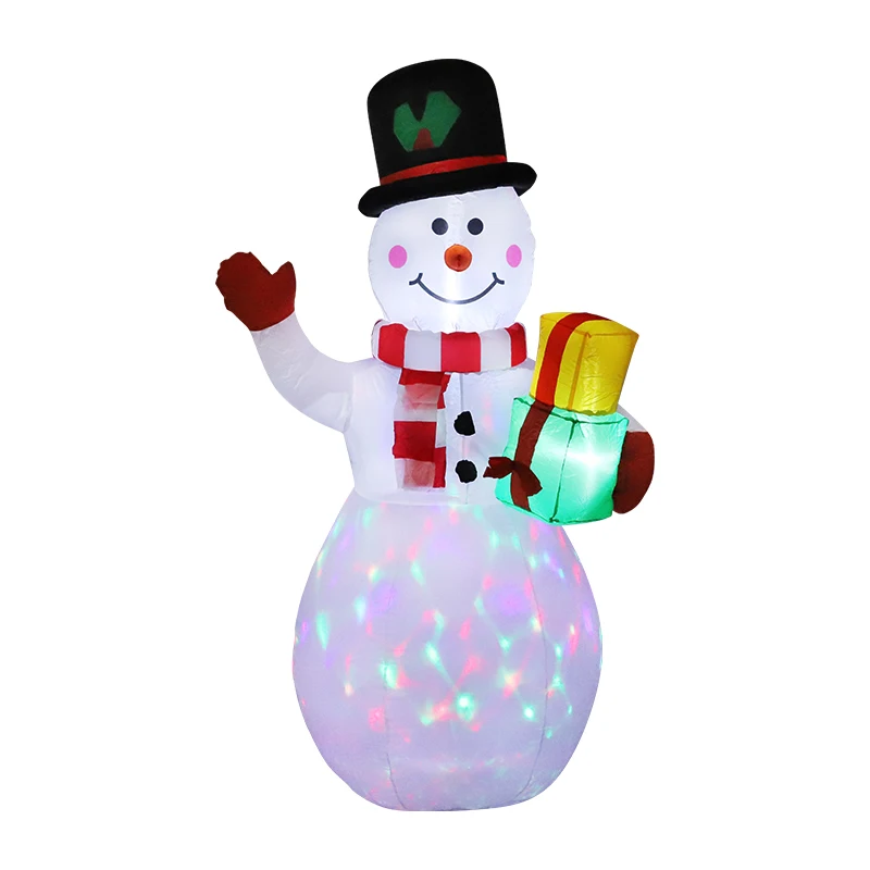 Christmas Inflatable Snowman Family Built-in LED Lights Inflatable Model Indoor Outdoor Ornament Xmas Holiday Party Garden Props