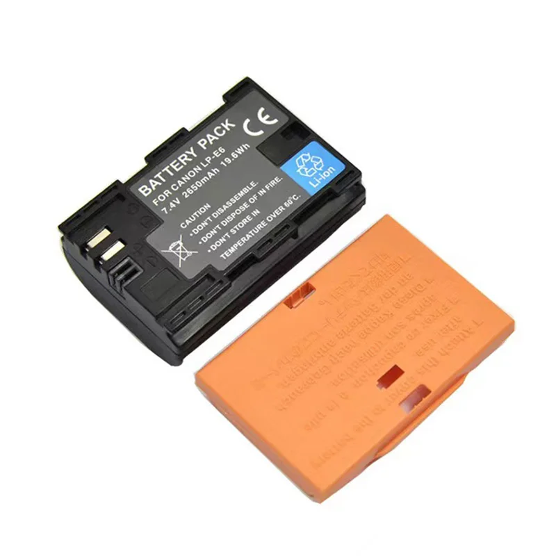 2650mAh Li-ion LP-E6 LP-E6N Battery/ Charger for Canon EOS 6D 7D 5D Mark II III IV 5D 60D 60Da 70D 80D 90D 5DS R5 R6 XC10 XC15
