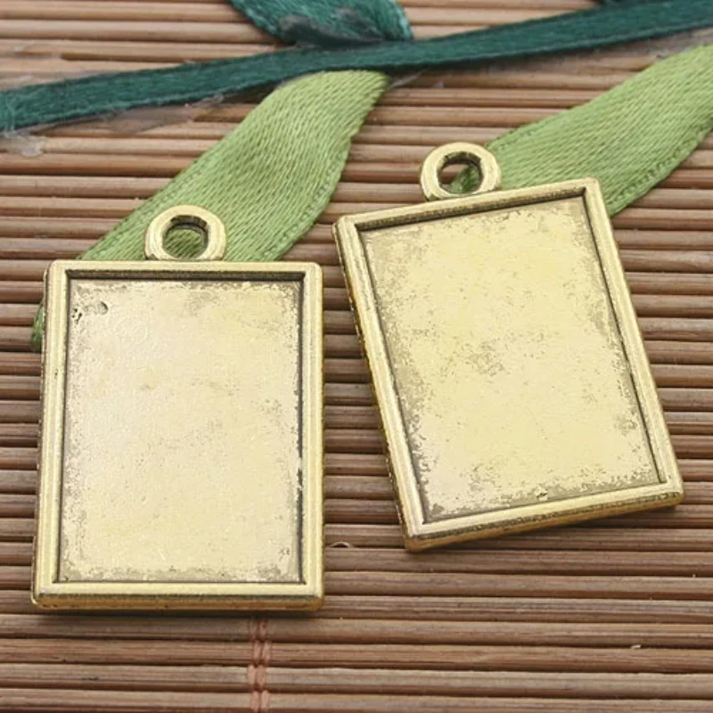 10pcs 29*18mm Dark Gold Tone Picture Frame Cabochon Setting H3357 Jewelry Making Supplies