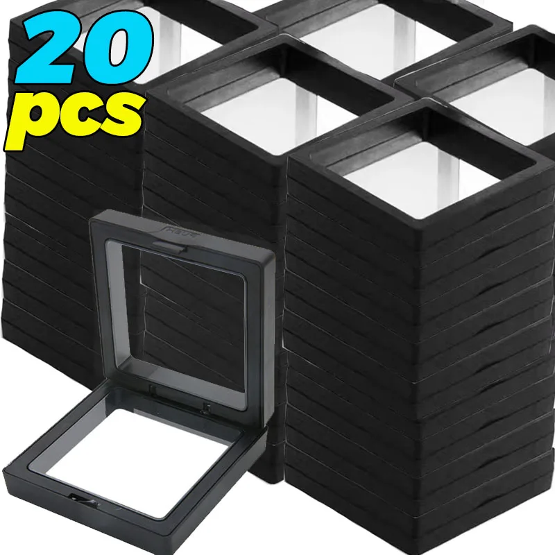 Dustproof PE Film Jewelry Displays Stand Storage Box Transparent Floating Ring Earring Bracelet Necklace Packaging Storage Case