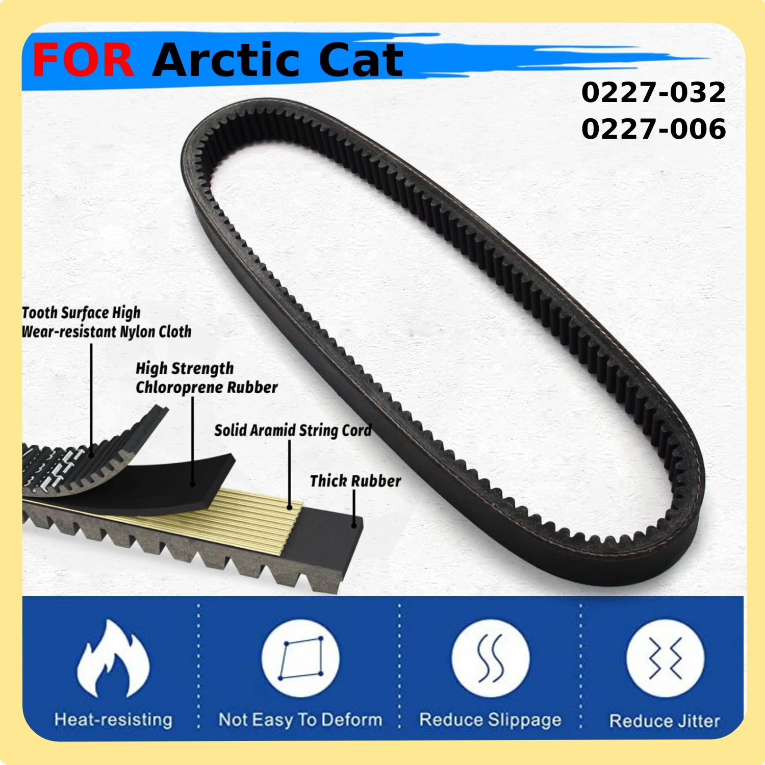 Replacement Snowmobile CVT Clutch Drive Belt For Arctic Cat Cougar Cheetah El Tigre JAG Pantera Prowler Puma Transmission Belt