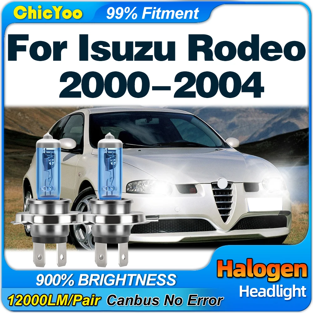 

100W H4 Halogen Headlights Bulbs 12000LM Super Bright Car Lamps 12V 6000K Super White For Isuzu Rodeo 2000 2001 2002 2003 2004