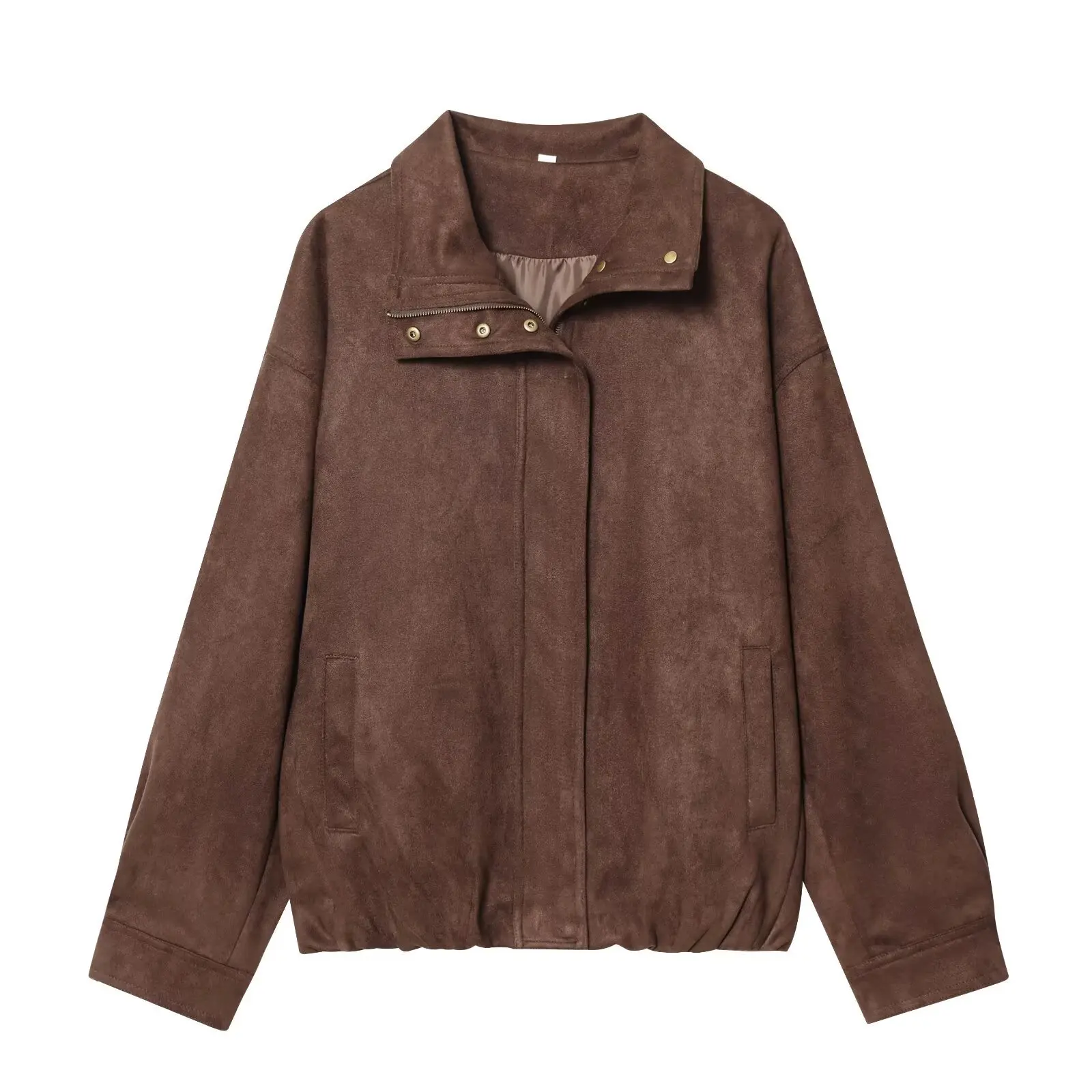 

Женская куртка из искусственного бархата с длинными рукавами, бейсбольная форма, стильная верхняя одежда с воротником, осенняя мода L52485, одежда