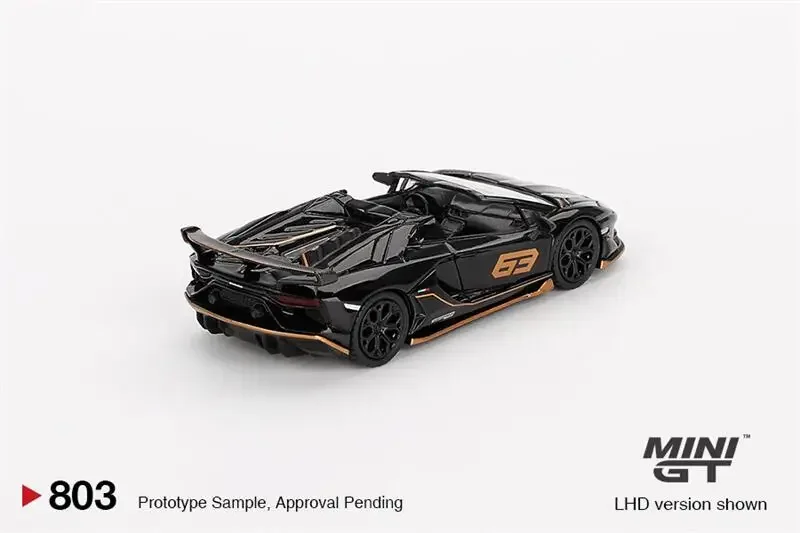 (Pre-order) MINI GT 1:64 Aventador SVJ 63 Roadster Nero Aldebaran Black LHD Diecast Model Car