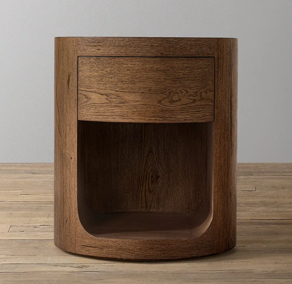 & American-style Shanghai Bedroom Nightstand Custom-made Entire Home Solid Oak Mortise-and-tenon Joinery Minimalist Modern