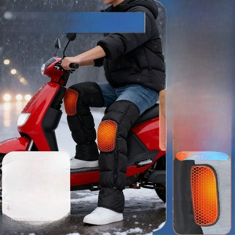 厚みのあるフリースロング膝パッドユニセックスサイクリング膝保護保温防雨電気自動車レディーススタイル膝パッド