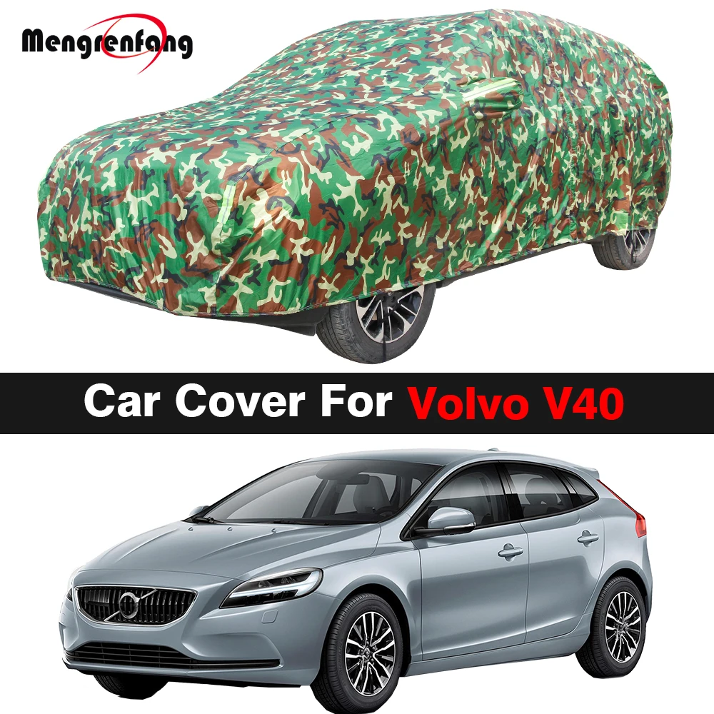 Waterproof Camouflage Car Cover Outdoor Anti-UV Sun Shade Snow Rain Prevent Dustproof Auto Cover For Volvo V40 2012-2023