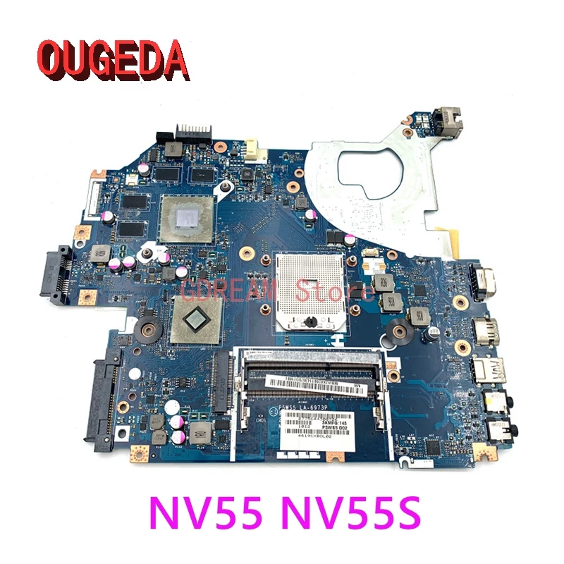 

OUGEDA MBWZK02001 MB.WZK02.001 P5WS5 LA-6973P For Gateway NV55 NV55S laptop motherboard HD6700M GPU main board full tested