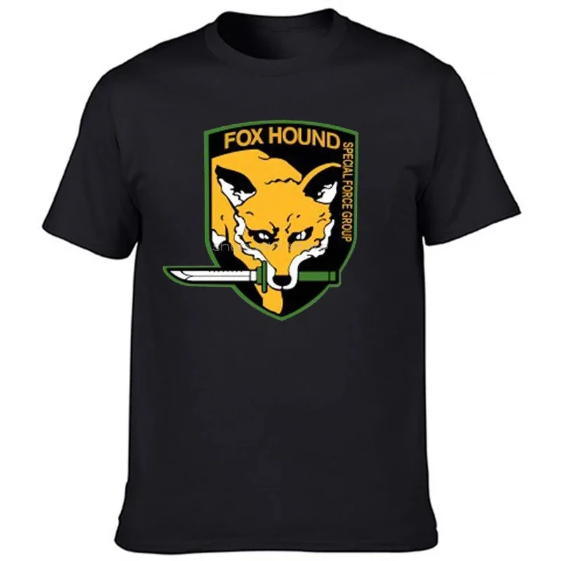 Metal Gear Solid Fox Hound Special Forces Group Mens Black White TShirt Unisex Cool Casual Shirt Men Clothing Vintage Hombre