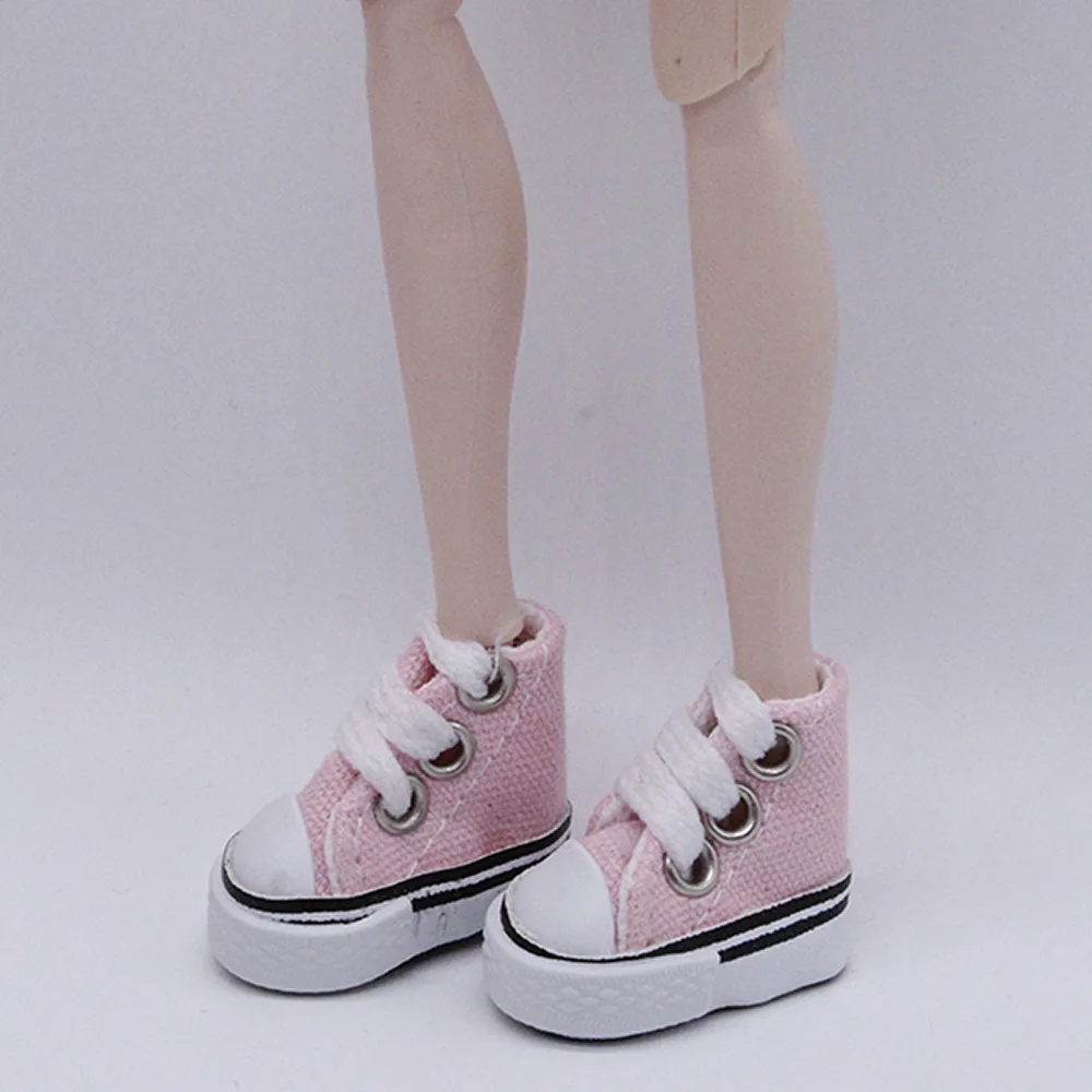 3.5 ซม.รองเท้าผ้าใบรองเท้าตุ๊กตาอุปกรณ์เสริมตุ๊กตาBJDมินิรองเท้าเด็กBlythรองเท้าตุ๊กตาแต่งตัวผ้าใบรองเท้า 1 คู่
