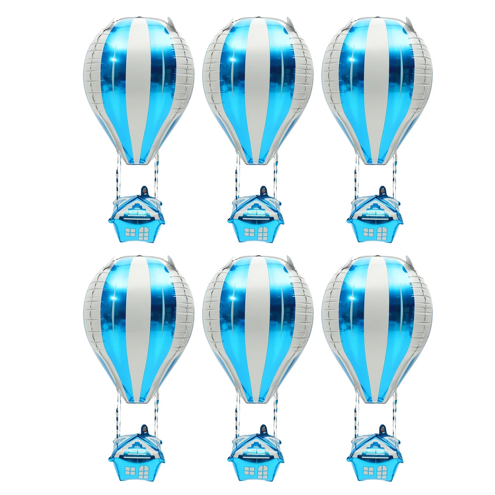 

6Pcs Hot Air Balloon Aluminum Foil Balloons Birthday Party Decoration Baby Shower Travel Theme Classroom Decor Supplies